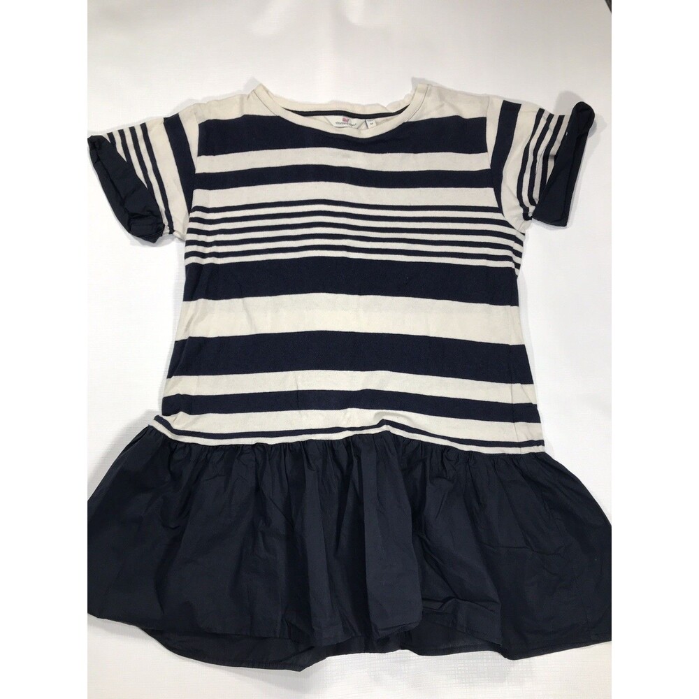 Vineyard Vines Navy/Cream Knit Long Skirted Short-Sleeve Shirt Women's Medium